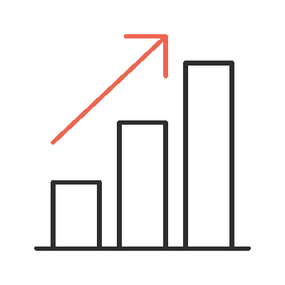 Wired outline 152 bar chart arrow hover growth  2 